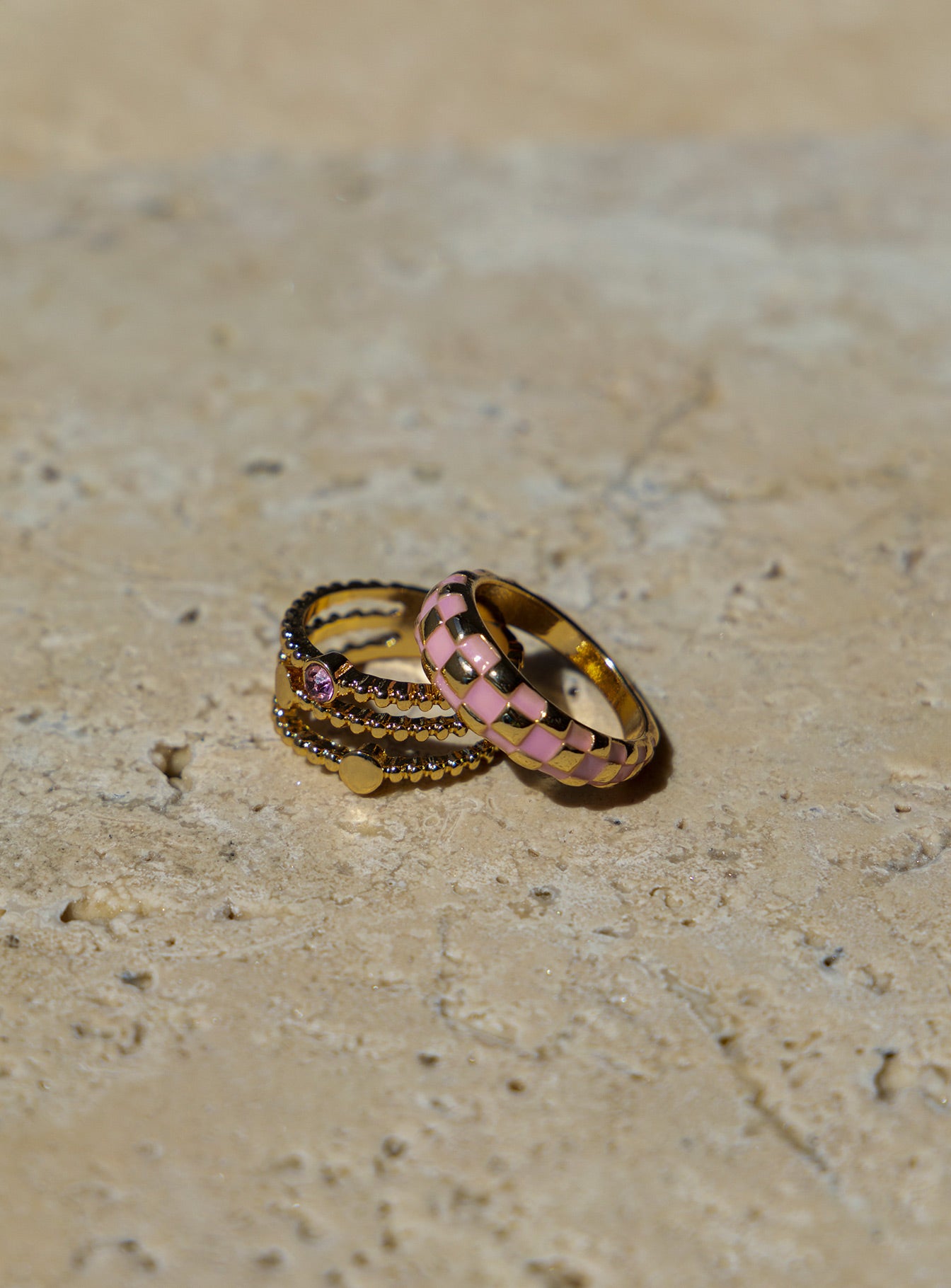 Annnet Ring Pack Gold / Pink