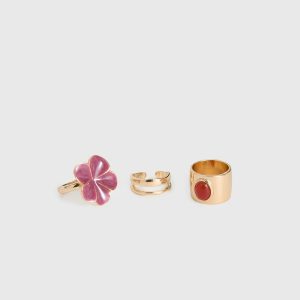 Rosellah Ring Set Gold / Pink