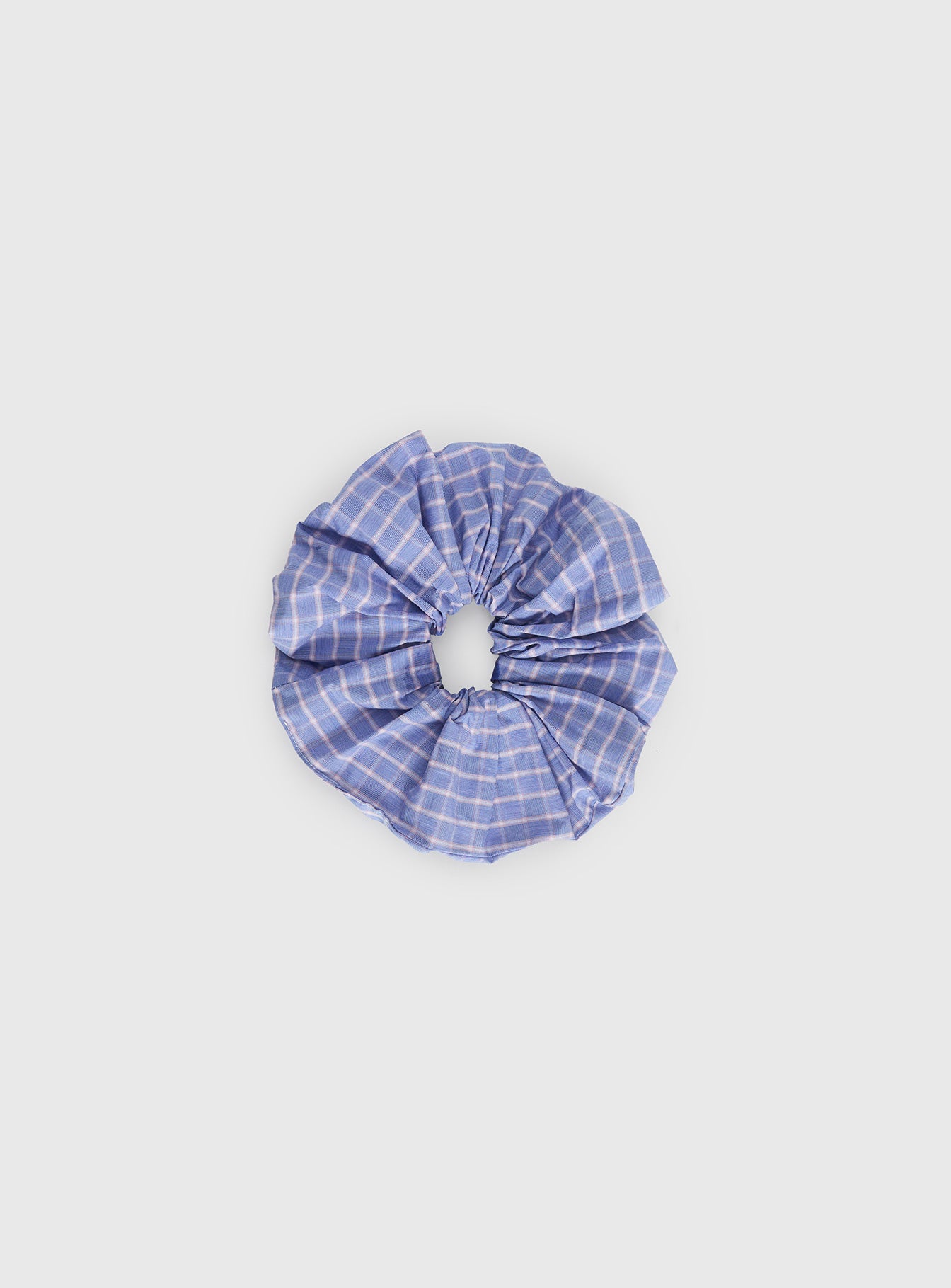 Novie Hair Scrunchie Blue Check - Image 2