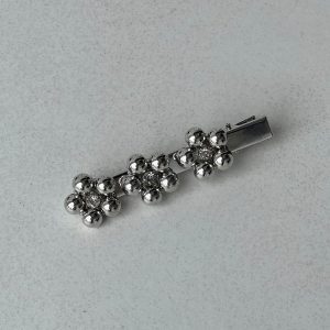 Melia Flower Hair Clip Chrome