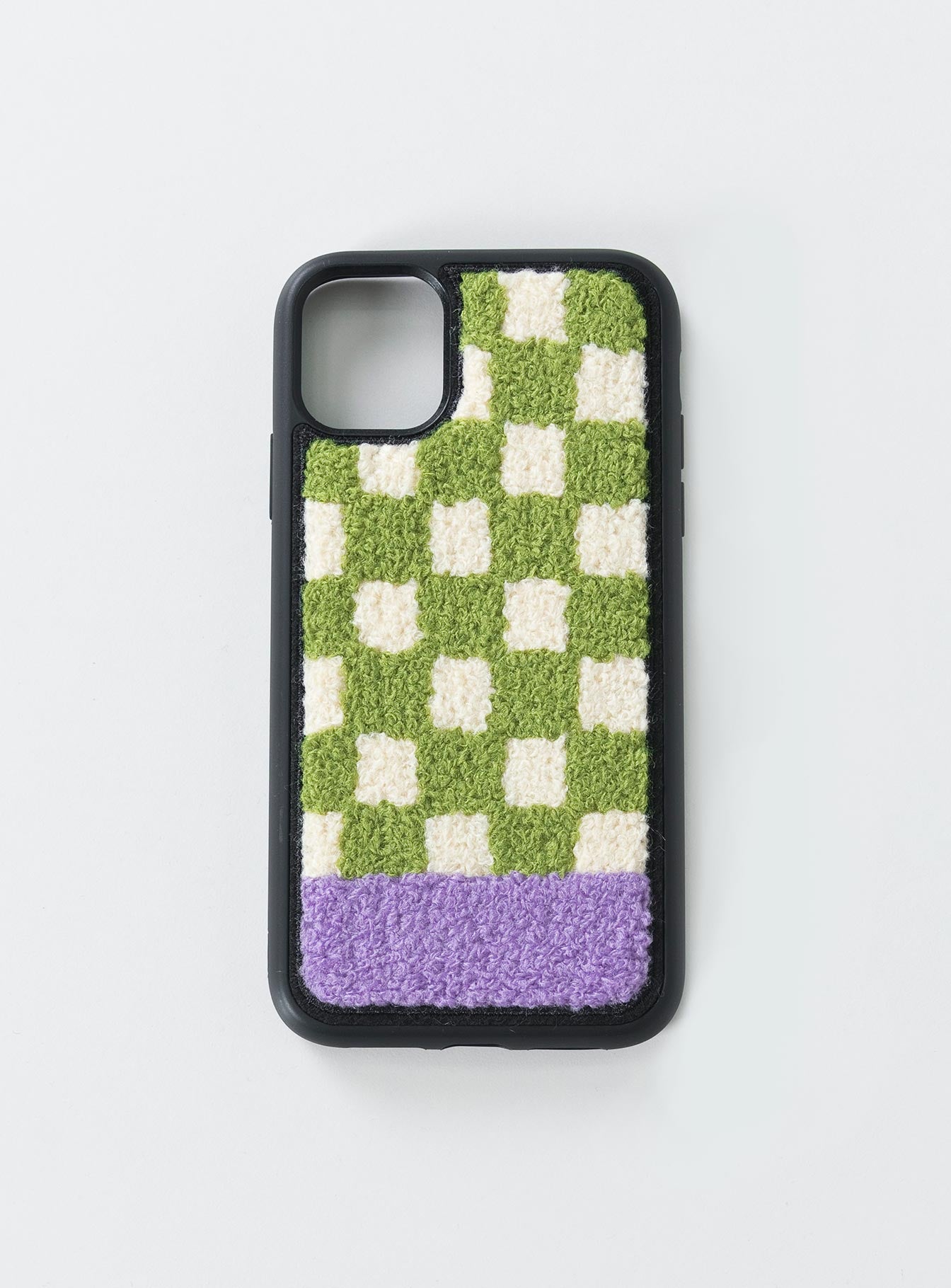 Delano Check Textured iPhone Case Green / White - Image 2