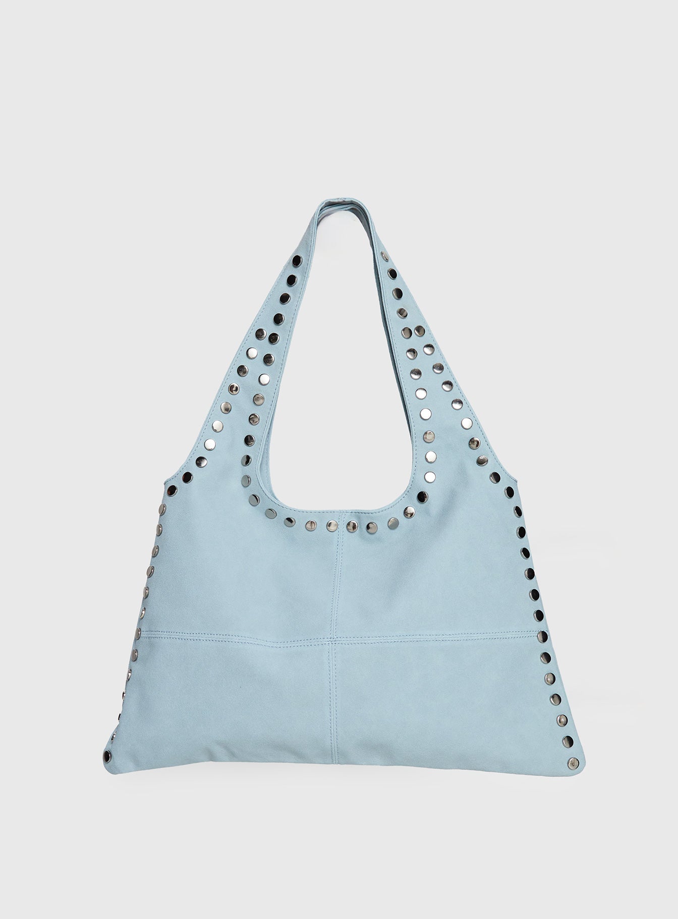 Tell The Truth Studded Faux Suede Bag Blue - Image 2