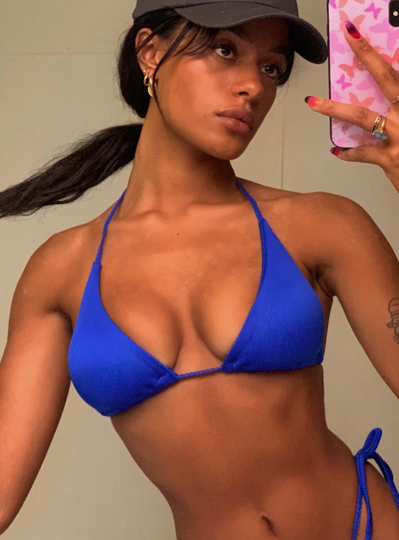 Jenner Triangle Rib Bikini Top Royal Blue - Image 3