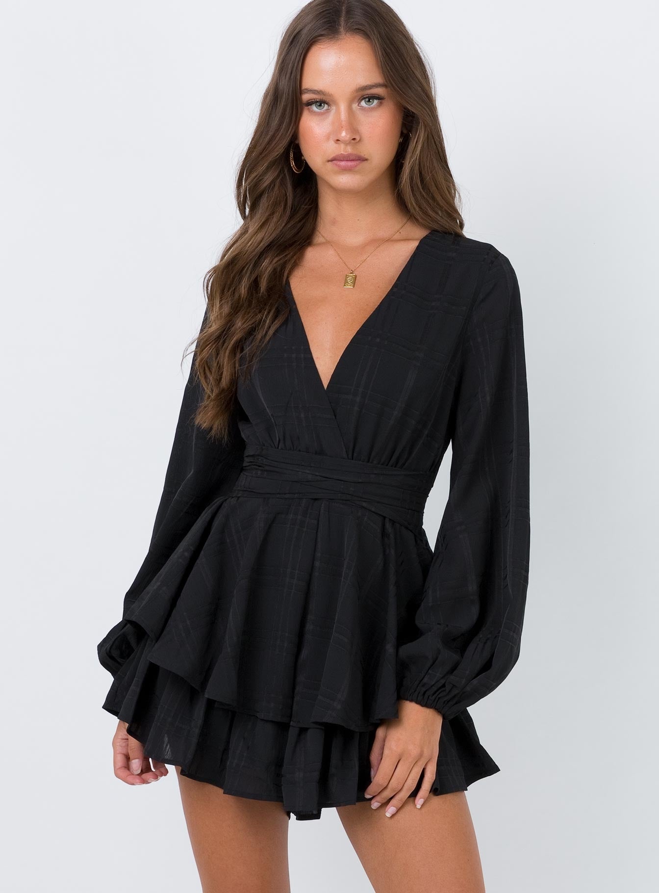 String Of Stars Romper Black