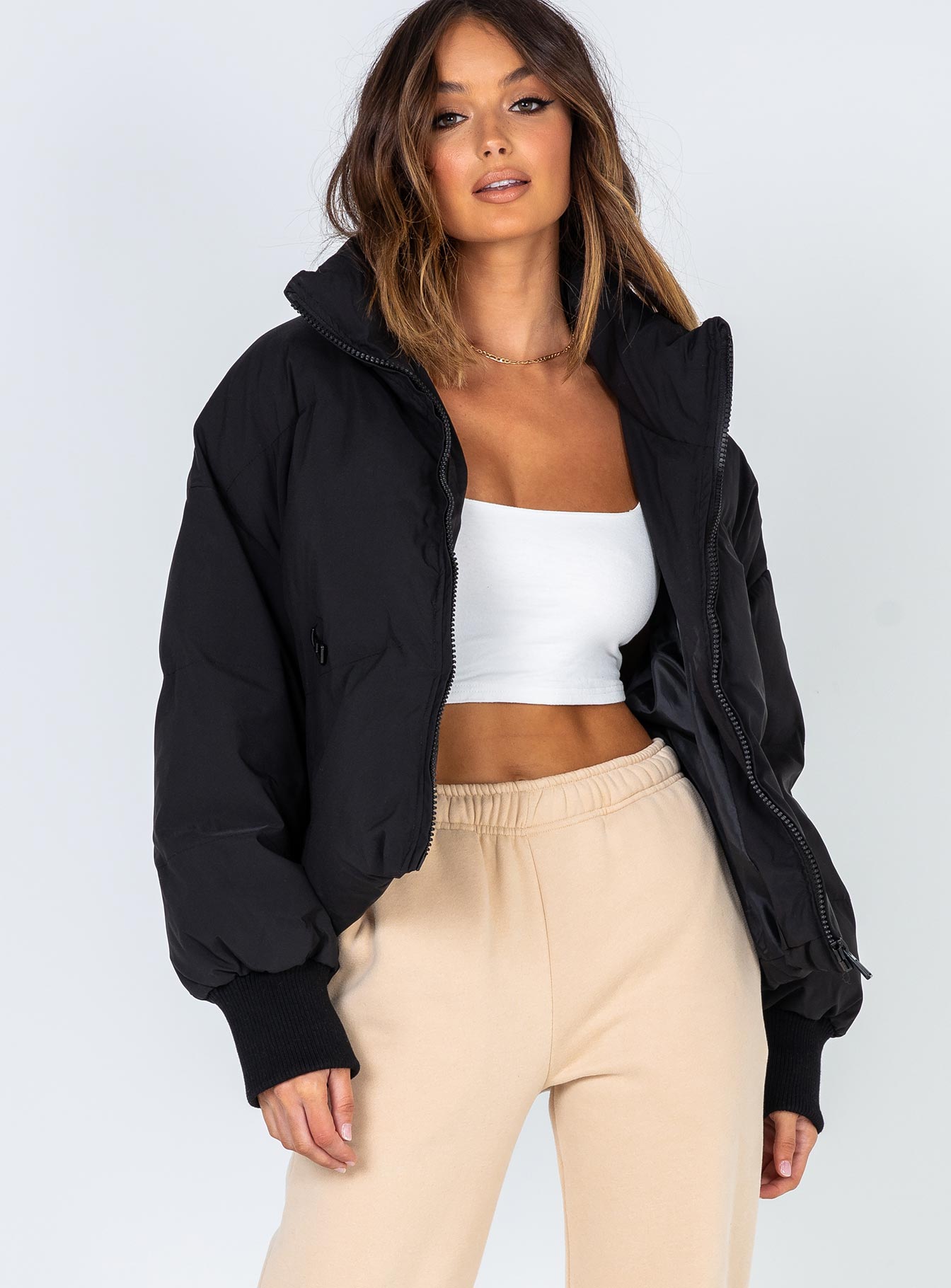 Abe Puffer Jacket Black - Image 4