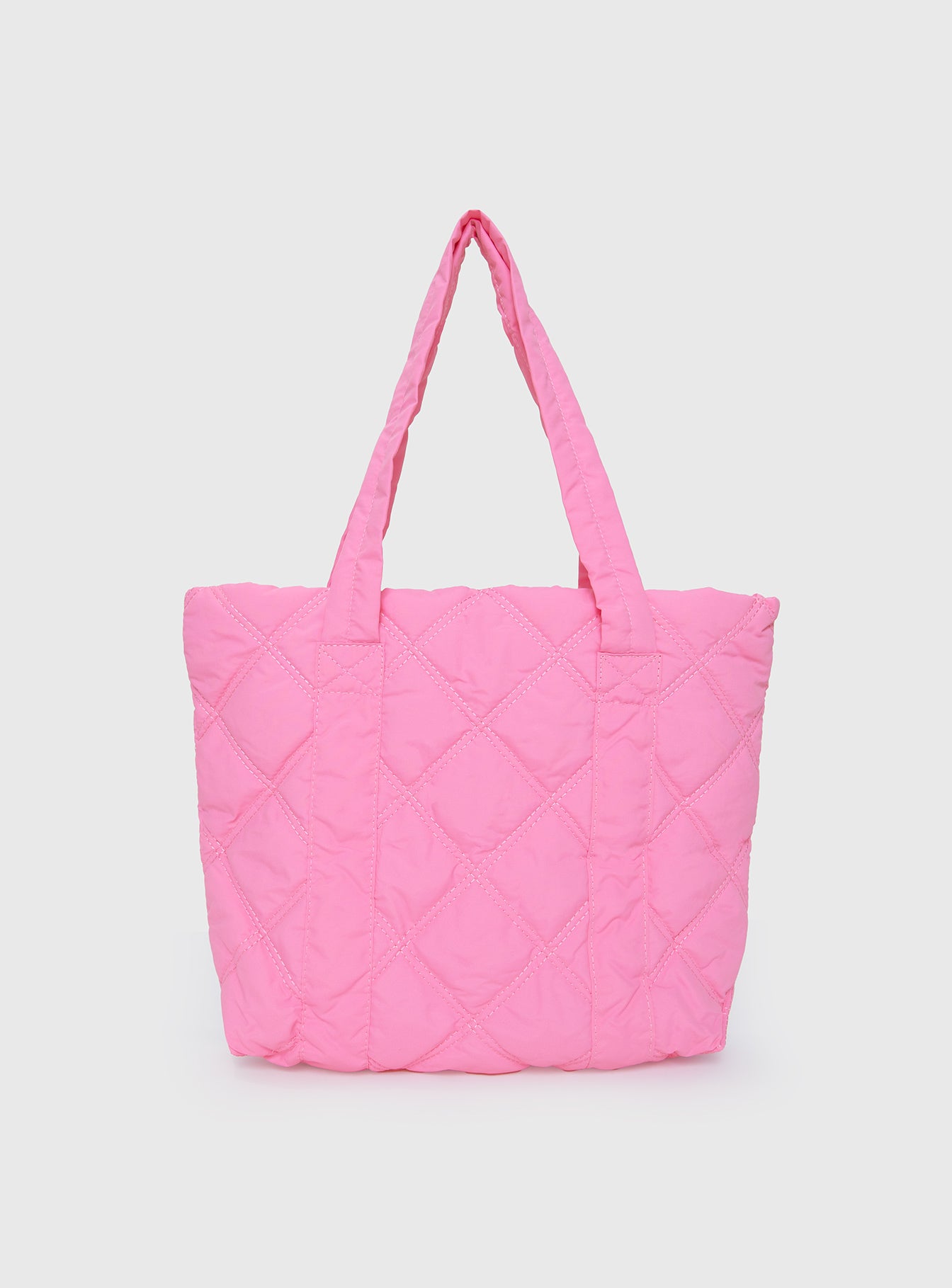 Jovie Nylon Quilted Tote Pink - Image 2