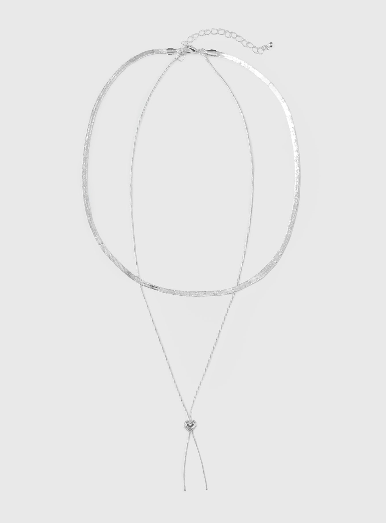 Let Me Love Layered Necklace Silver - Image 2