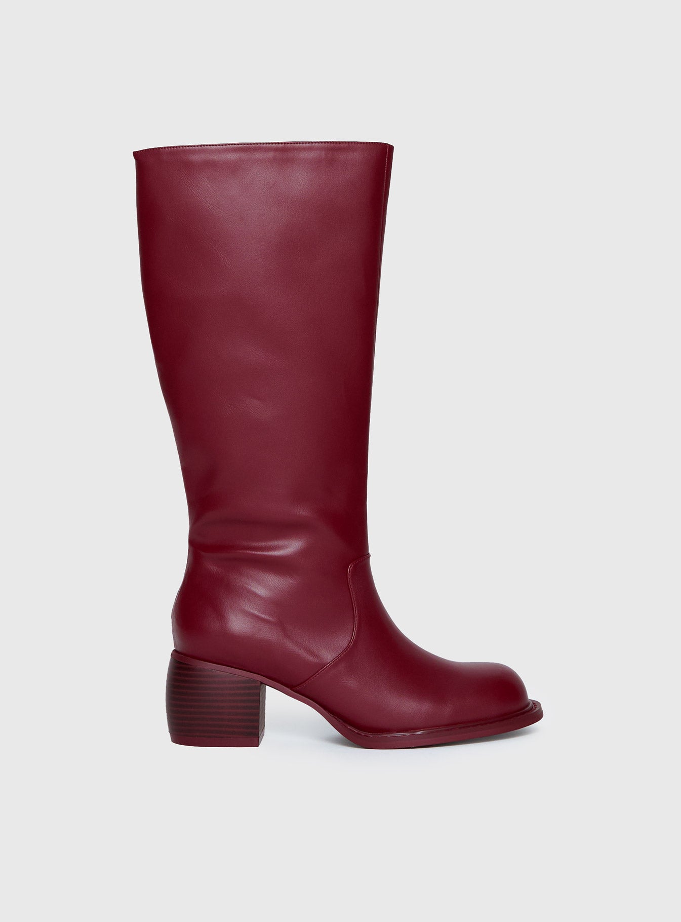Ella Knee High Boots Burgundy - Image 2