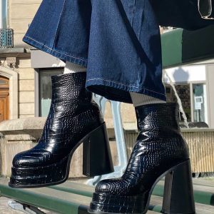 Benon Platform Ankle Boots Black