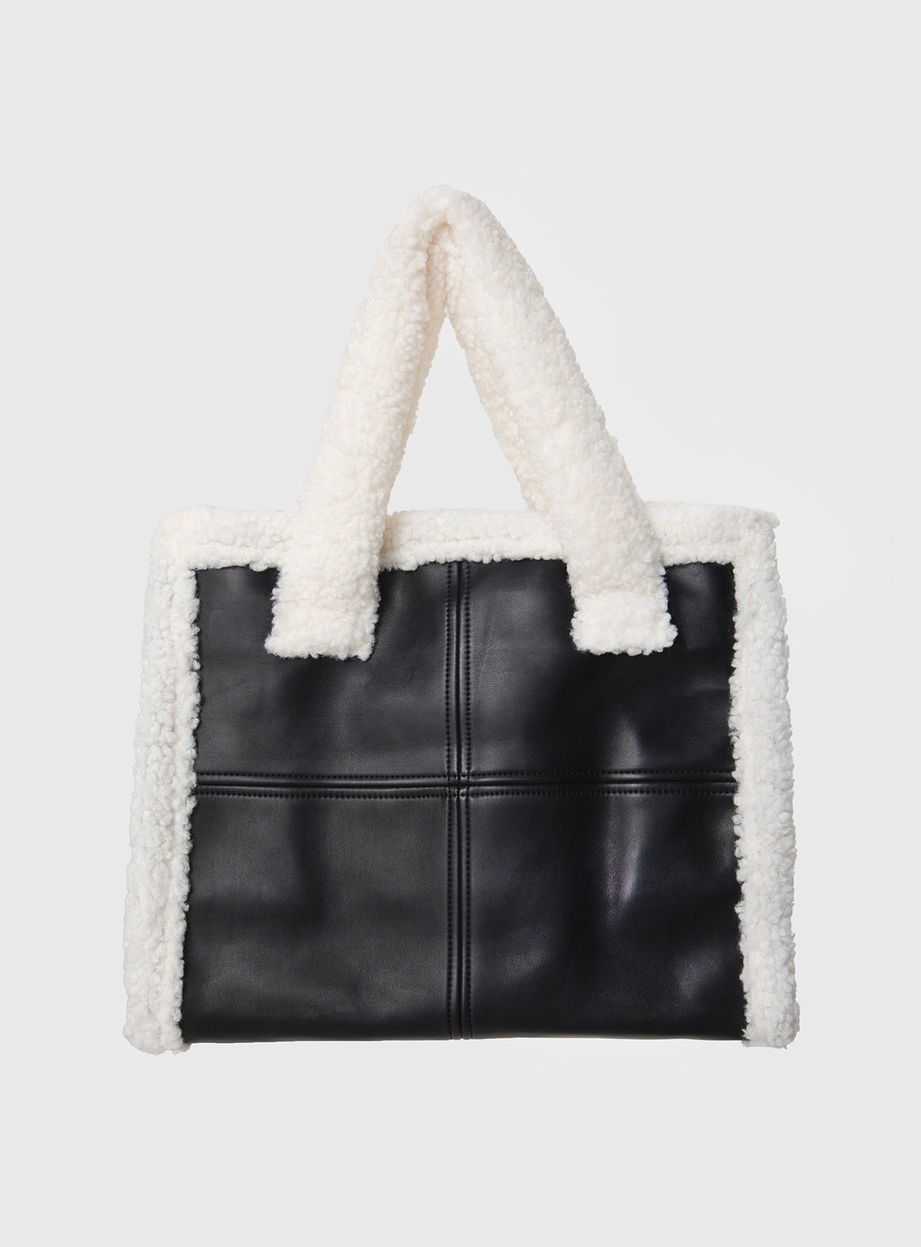 Jayjay Faux Leather Tote Bag Black / Cream - Image 2