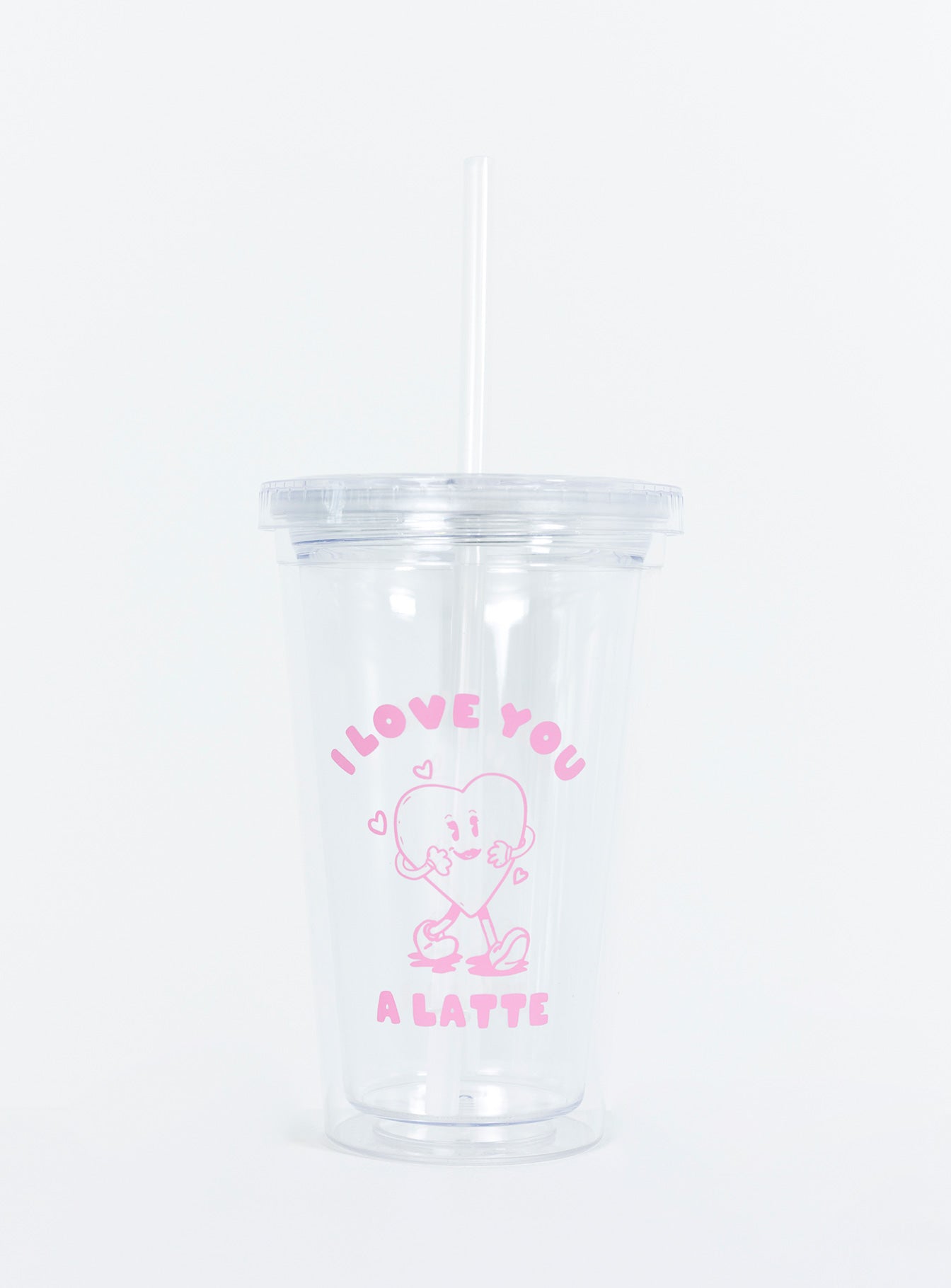 I Love You A Latte Iced Coffee Tumbler Clear / Pink - Image 2