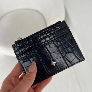 Peta & Jain Ivy Black Croc Coin Purse