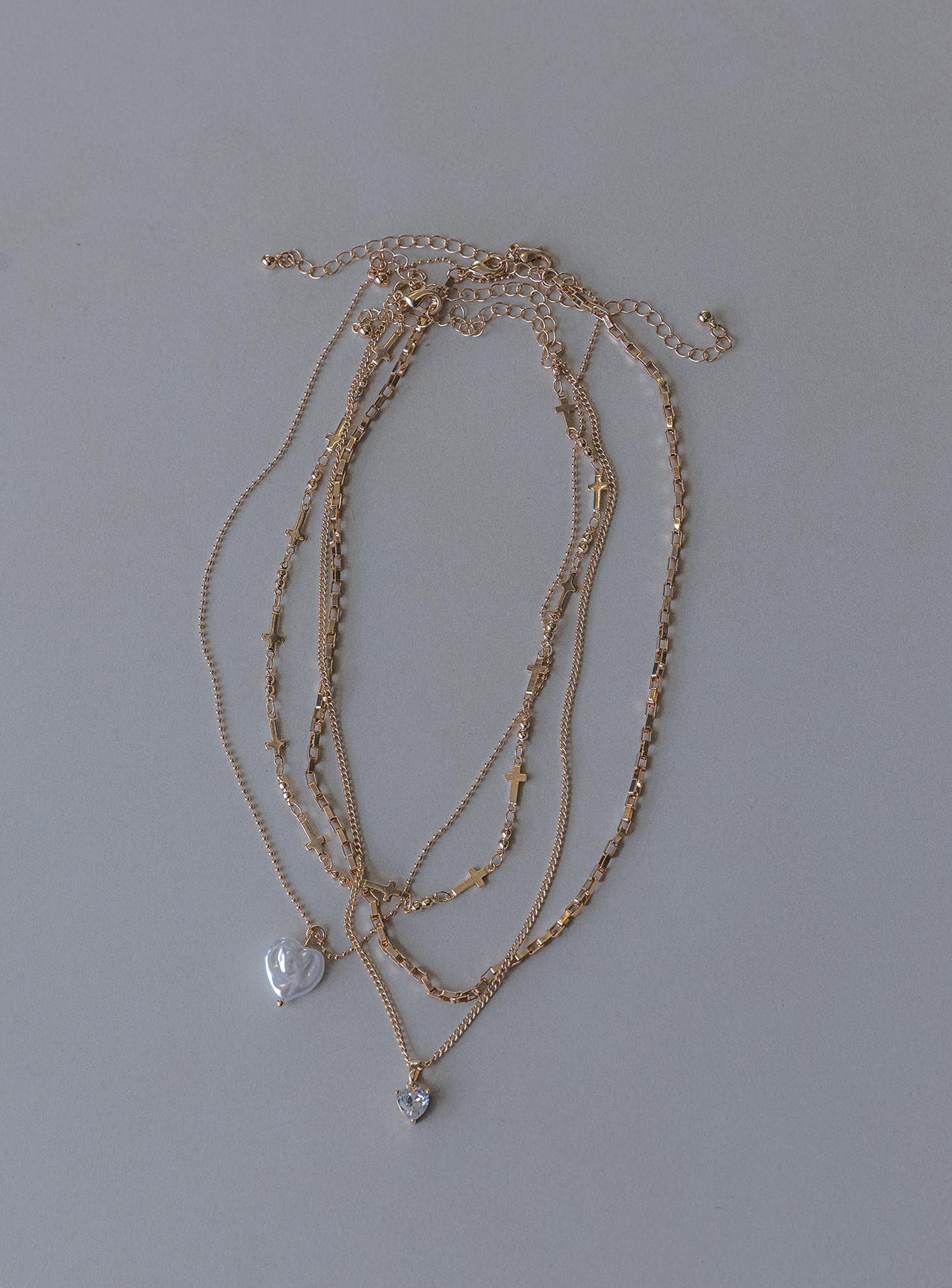 Baroness Pearl Heart Necklace Pack Gold - Image 2