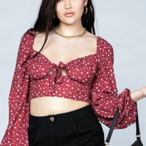 Alex Top Burgundy Floral