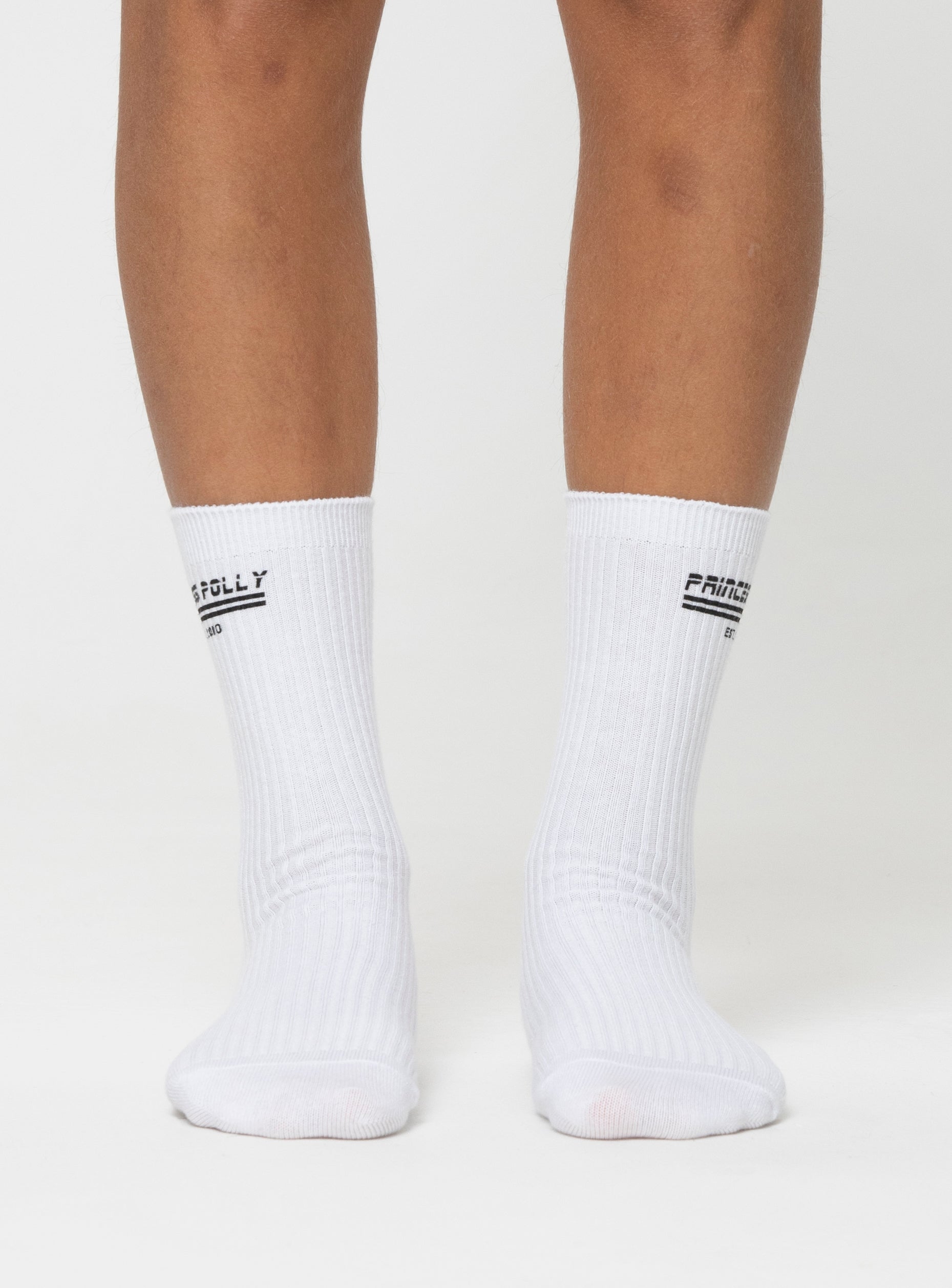 Princess Polly Crew Socks White / Black - Image 2