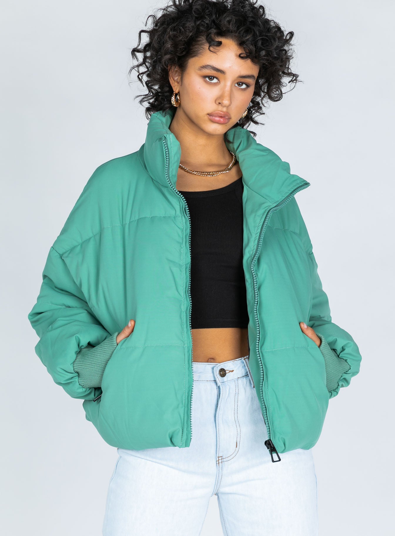 Abe Puffer Jacket Green - Image 3
