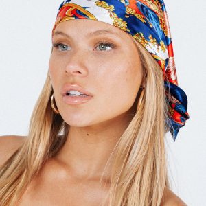 Milano Satin Scarf Navy