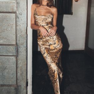 Jagger & Stone The Gina Snakeskin Midi Dress