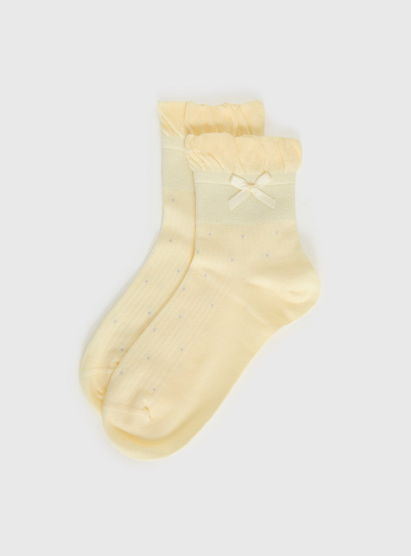 Ceyla Frill Socks Yellow Polka - Image 2