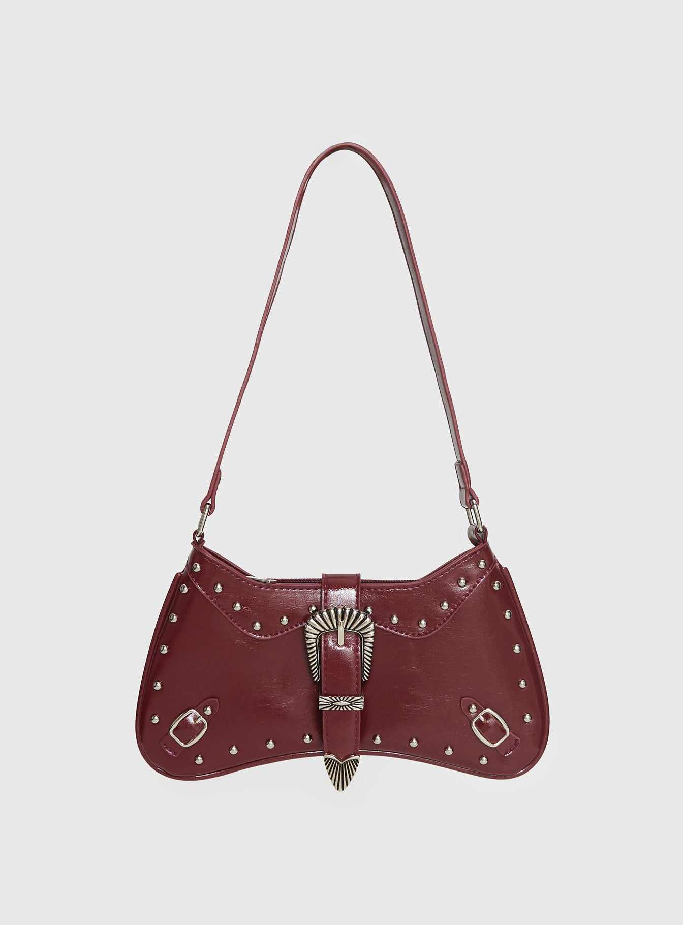 Crowd Pleaser Buckle Shoulder Bag Red - Image 2