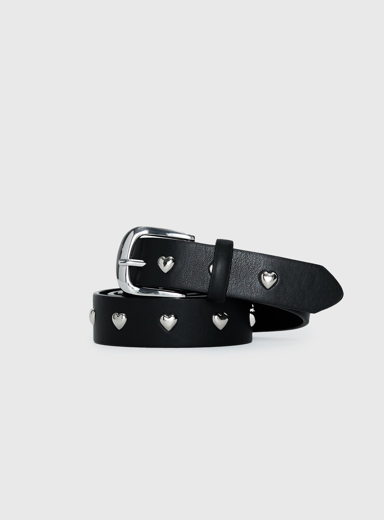 Speakeasy Heart Studded Belt Black / Silver - Image 2