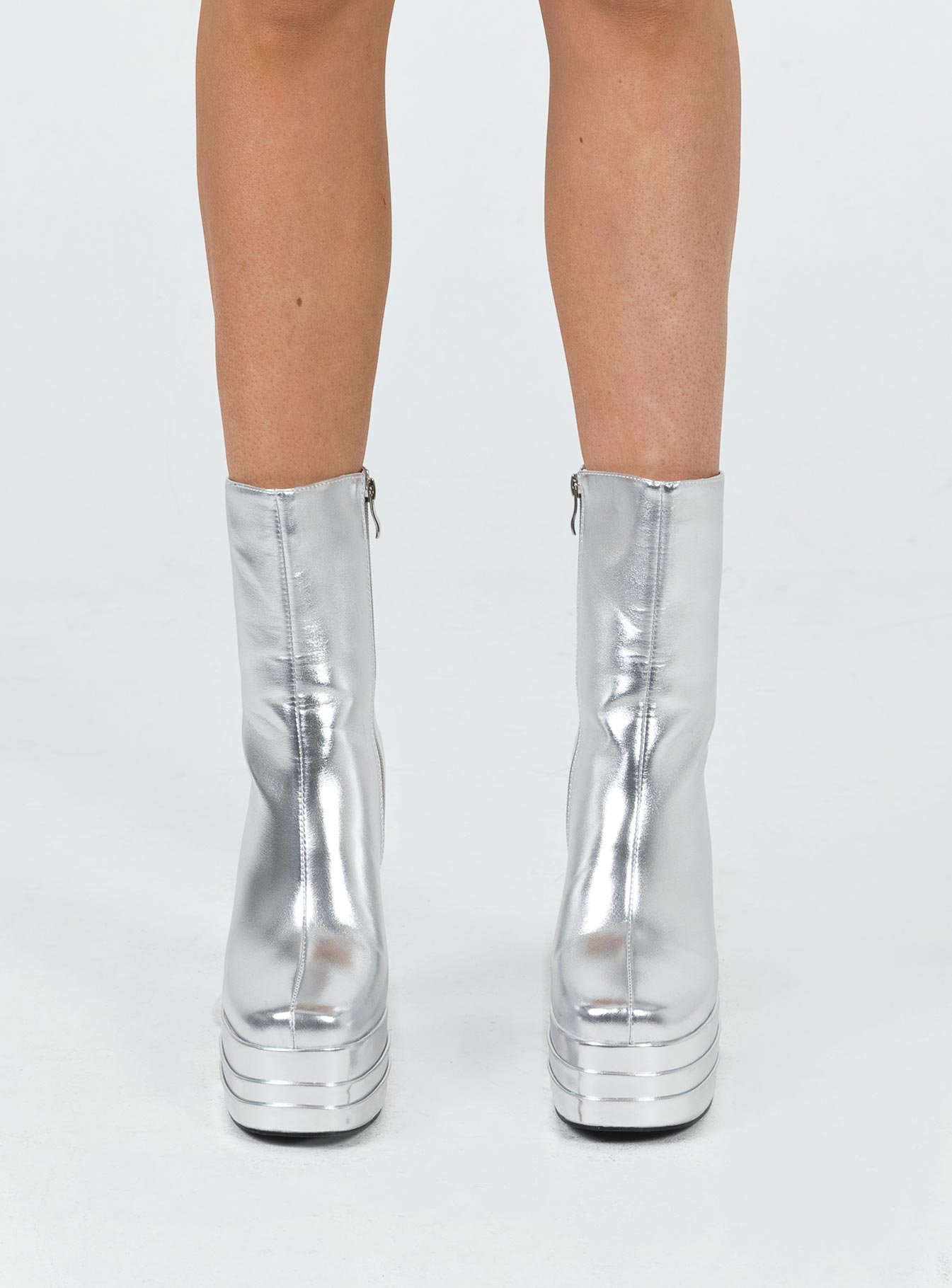 Ricardo Platform Ankle Boots Chrome - Image 2