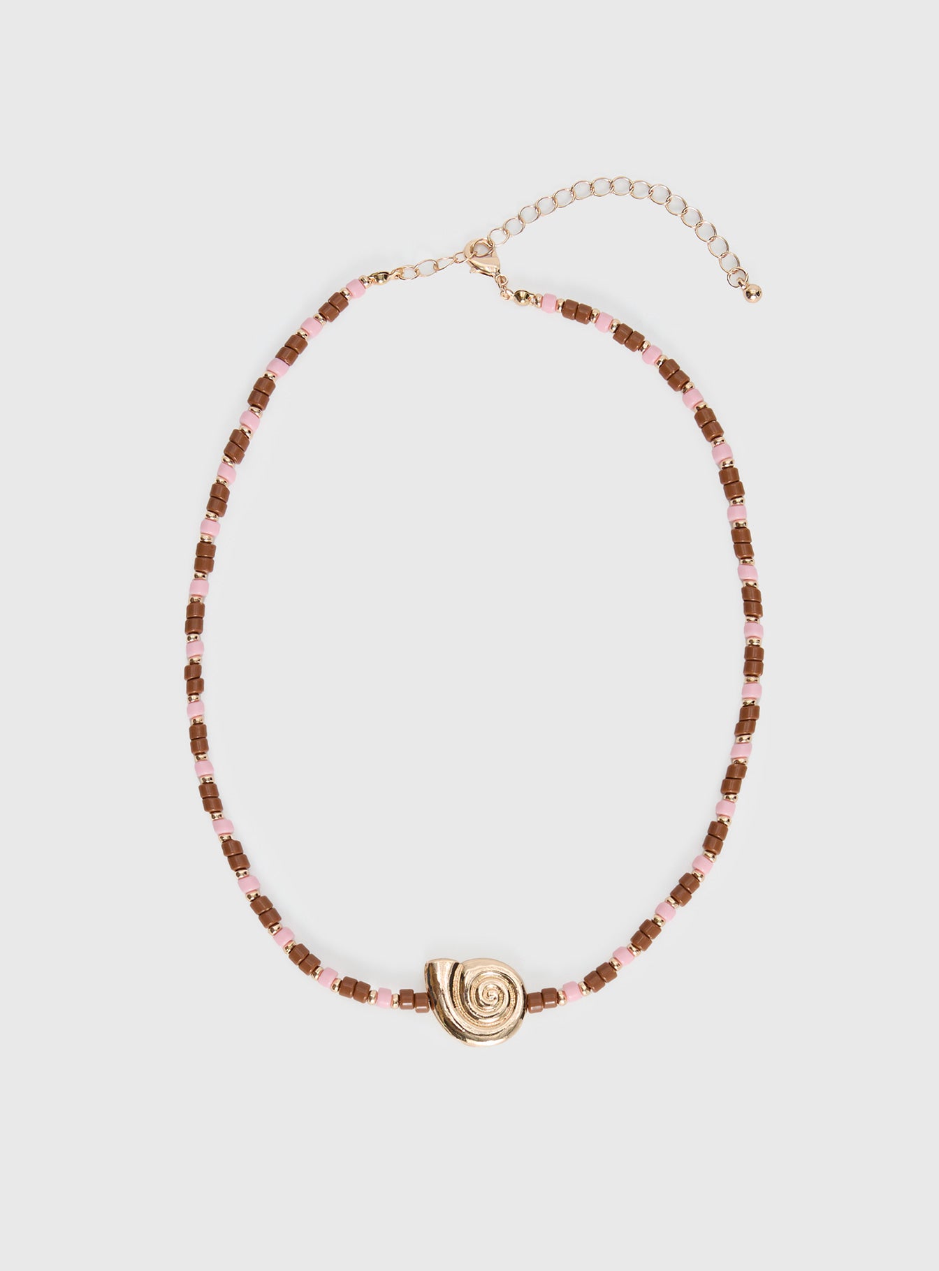 Danyel Beaded Necklace Pink / Brown - Image 2