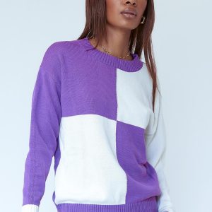 Olessia Sweater White / Purple
