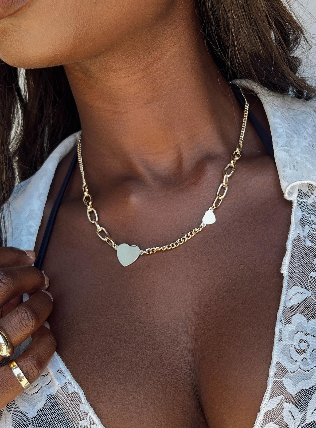 Rebekka Heart Necklace Gold