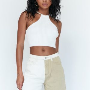 The Mona Denim Shorts Beige