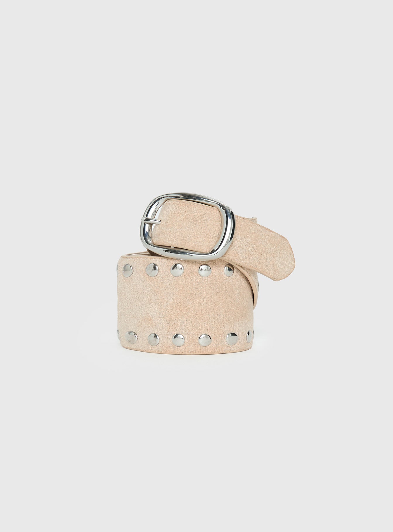 Spheres Stud Belt Beige / Silver - Image 3