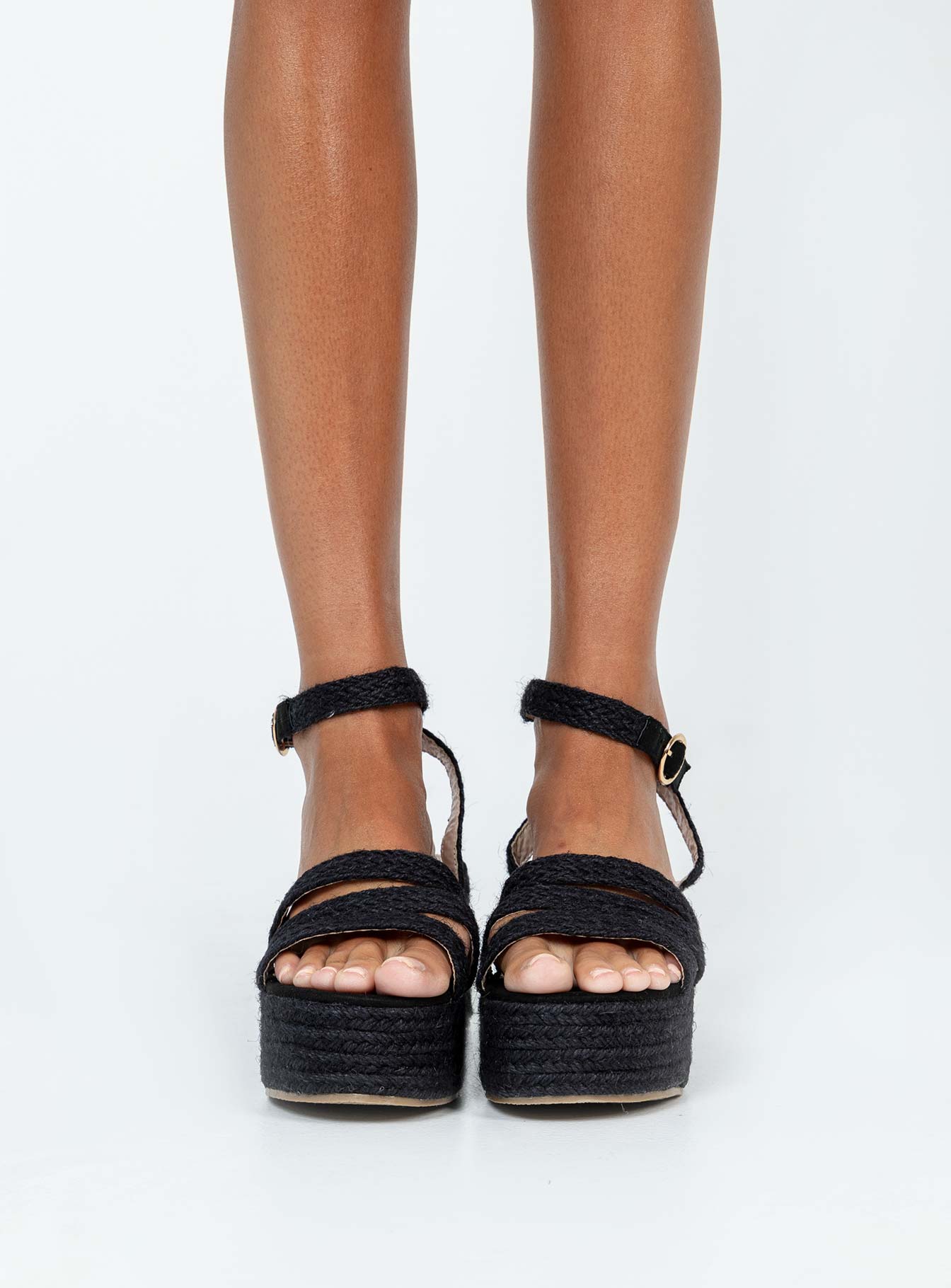 Tavo Espadrille Platform Sandals Black - Image 2