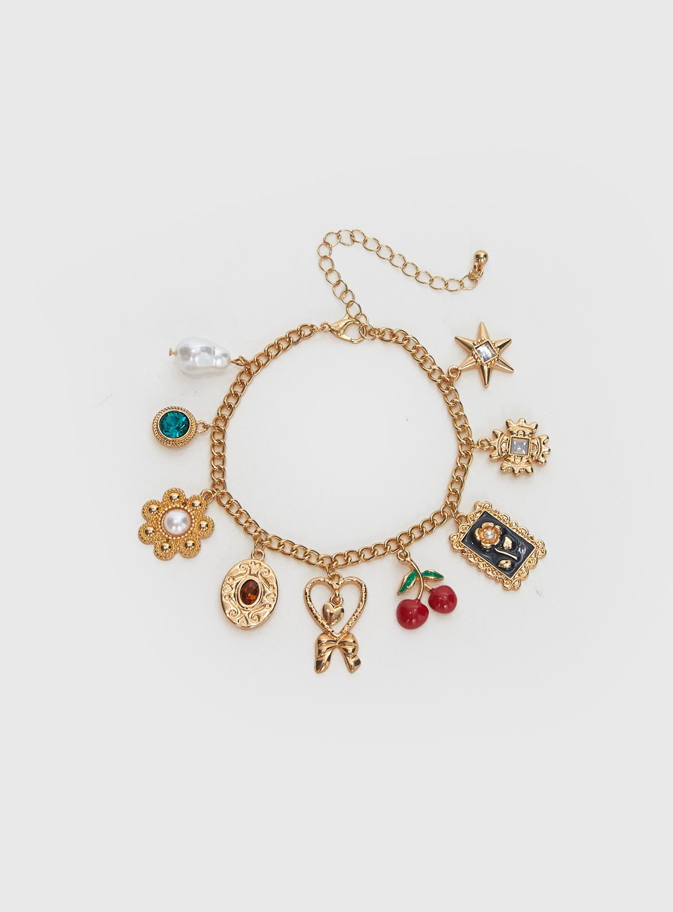 Cherry Dreams Charm Bracelet Gold - Image 2