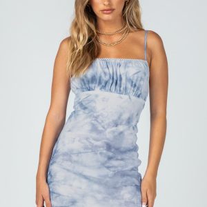 Chester Mini Dress Tie Dye Blue