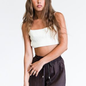 Mary Linen Shorts Brown
