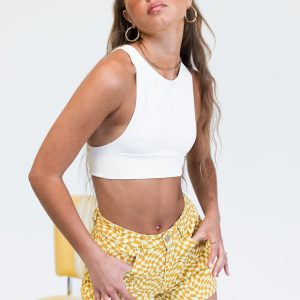 Trippy Waves Check Short Yellow