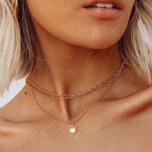 Dainty Sun Necklace Set