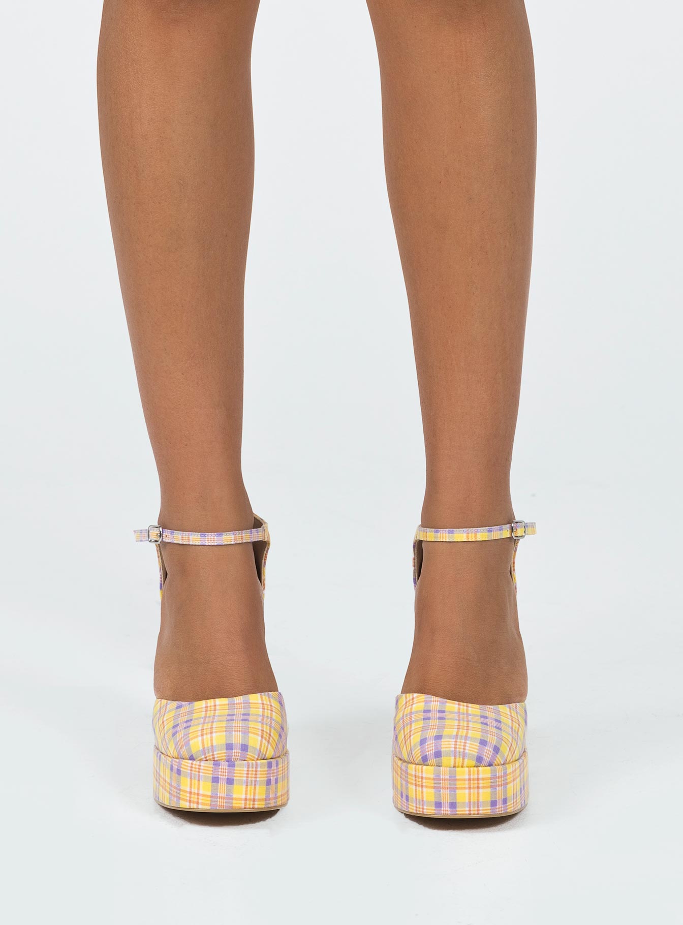 Chabert Platform Heels Yellow / Check - Image 2