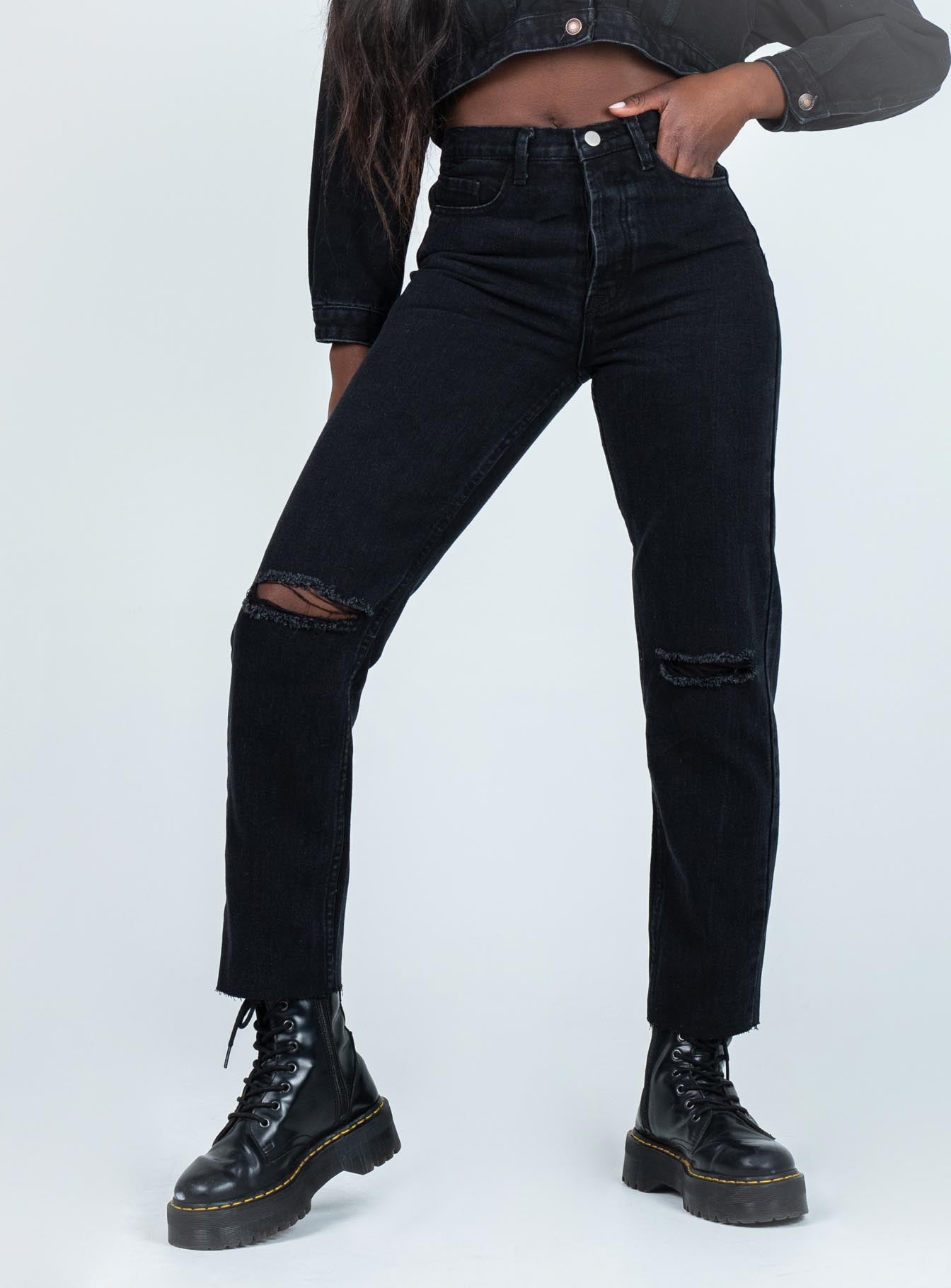 Attica Knee Rip Denim Jeans Black