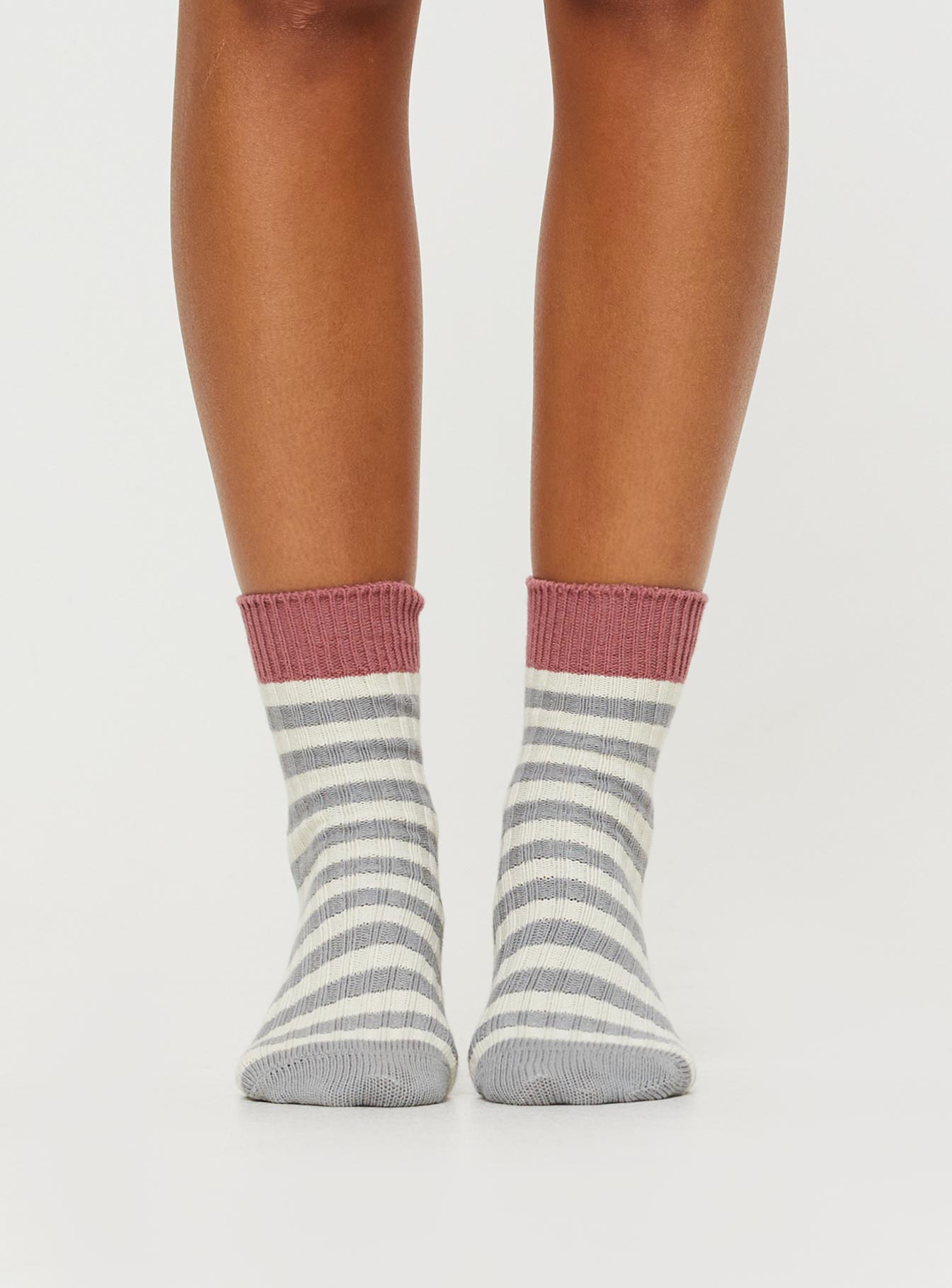 Jenneyfer Socks Grey Stripe - Image 2