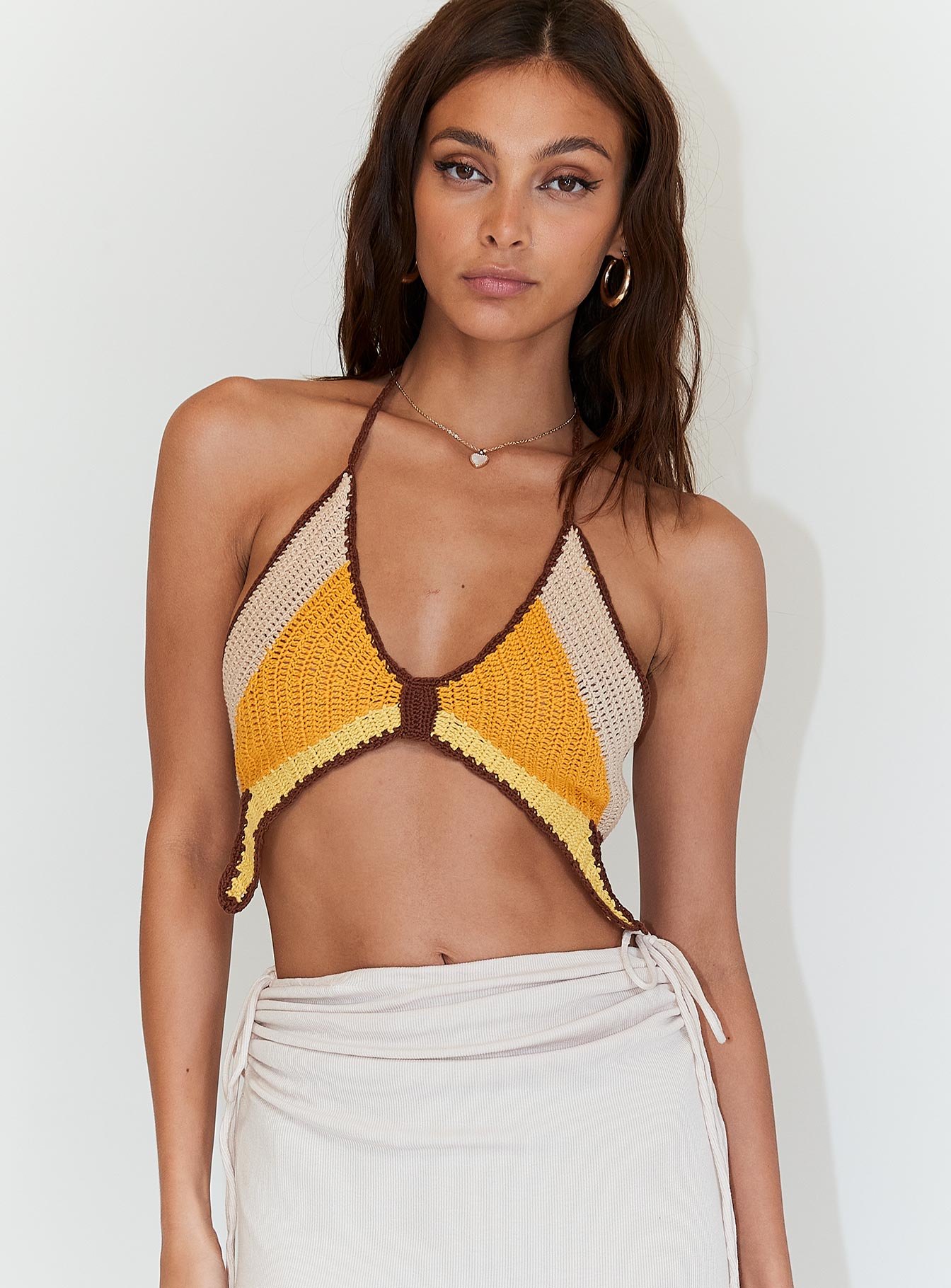 Butterfly Crochet Top Orange - Image 2