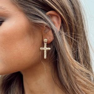 Edwards Cross Earrings Gold