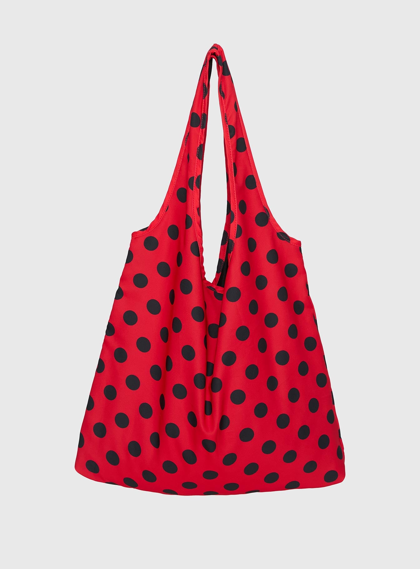 Worth My Time Oversized Tote Bag Red / Black Polka - Image 2