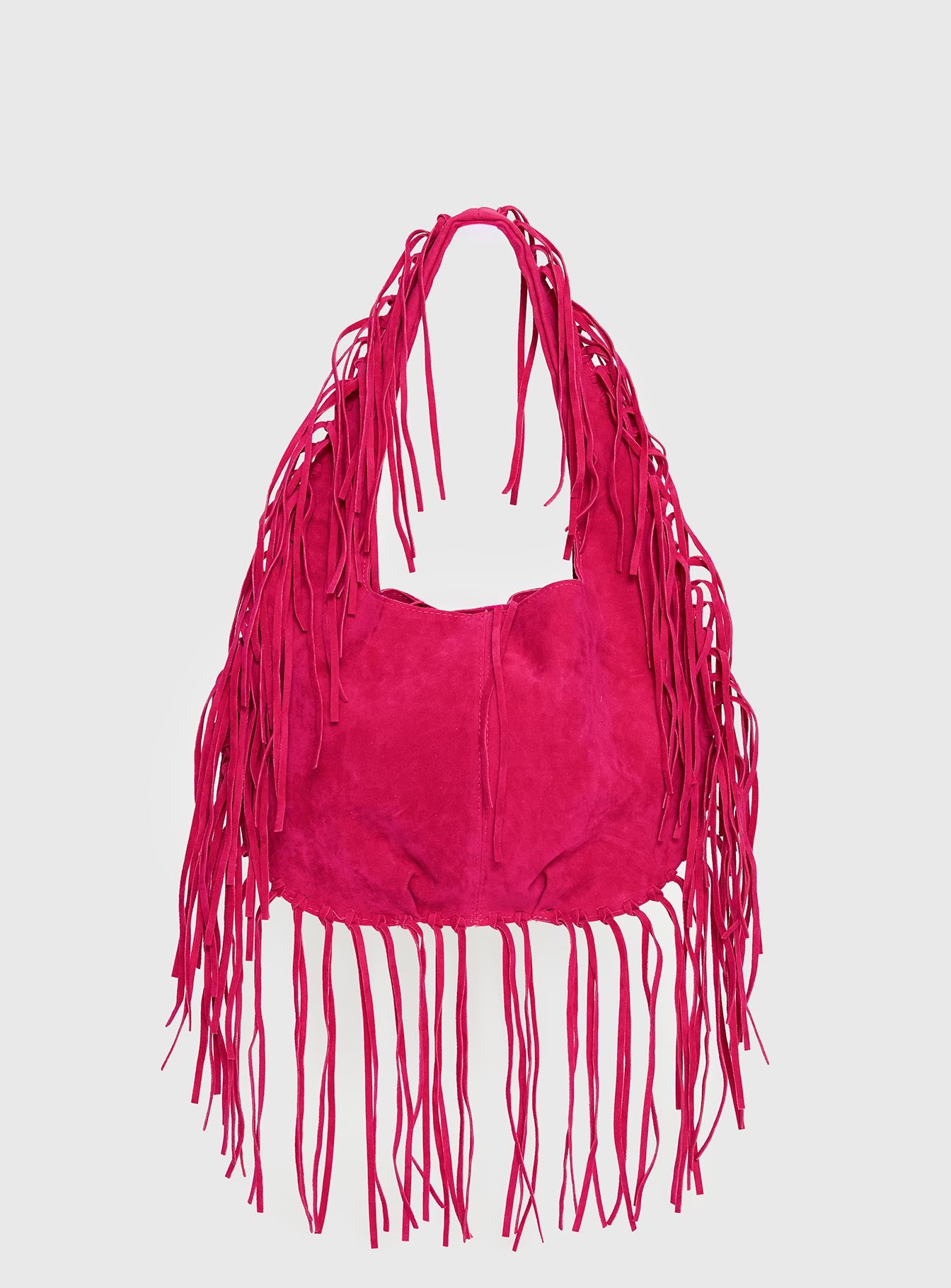 Currents Faux Suede Tassel Shoulder Bag Pink - Image 2