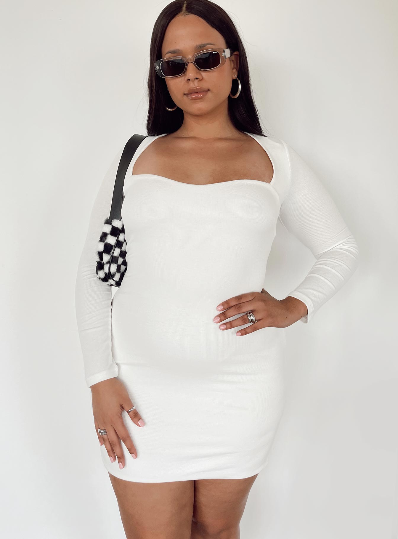 Nolan Mini Dress White Curve - Image 2