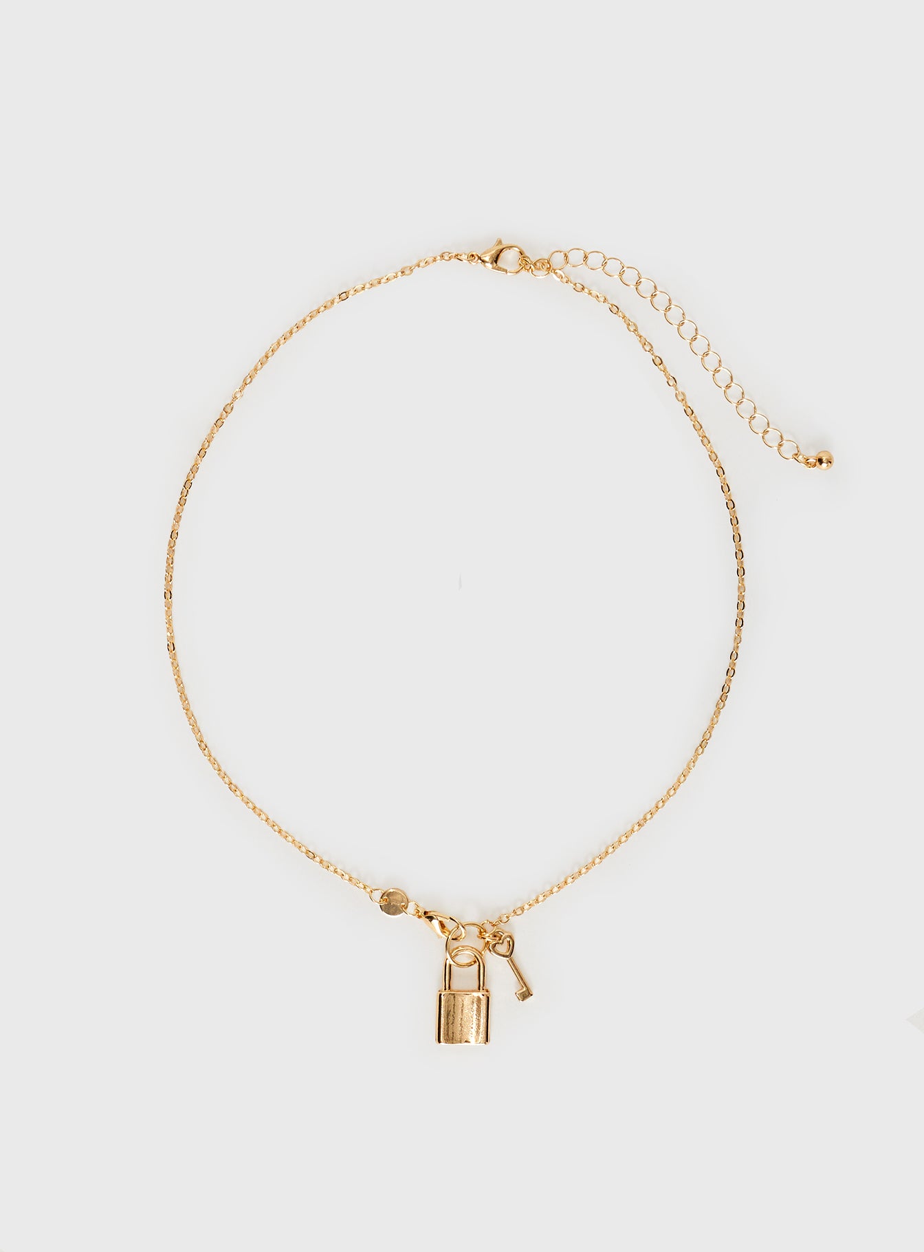 Lock & Key Necklace Gold - Image 2