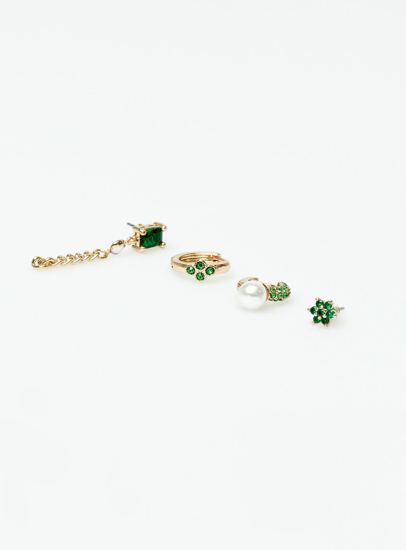 Athina Earring Pack Gold / Green - Image 2