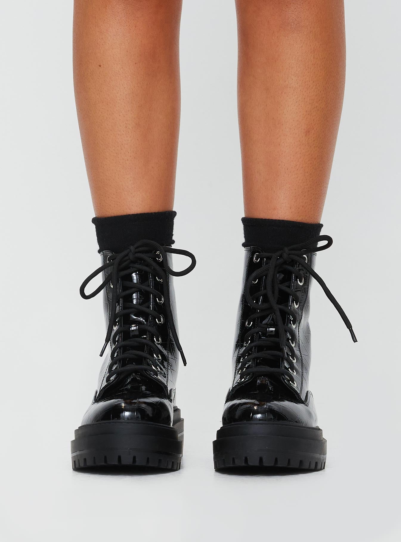 Obey Combat Boots Black Croc - Image 2