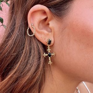 Castial Earrings Gold / Black