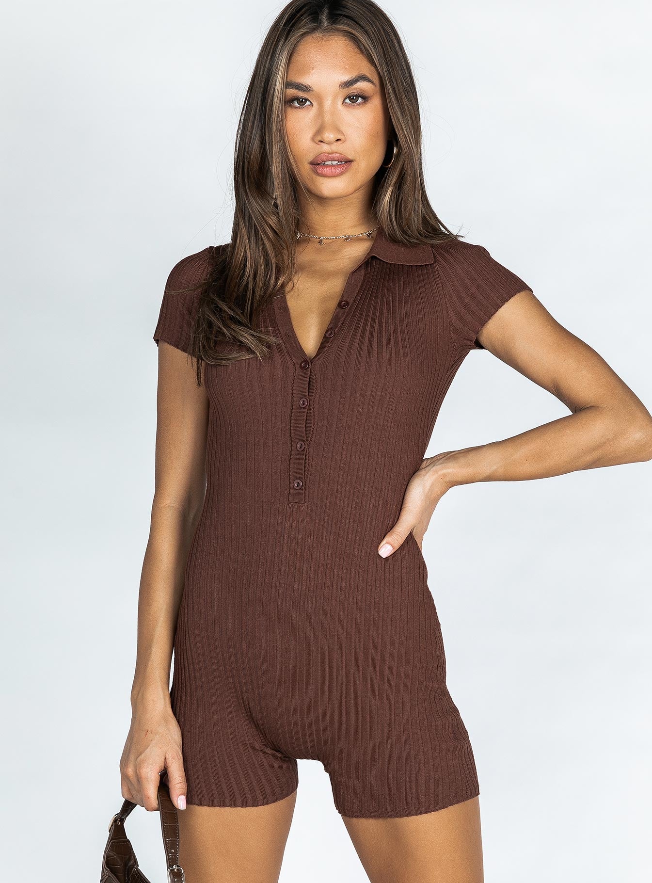 Downtown Romper Chocolate - Image 3